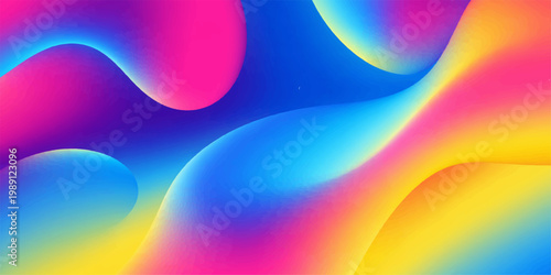 Abstract colorful rainbow wave background with smooth curves, vibrant light gradients, swirling shapes and modern vector pattern design wallpaper