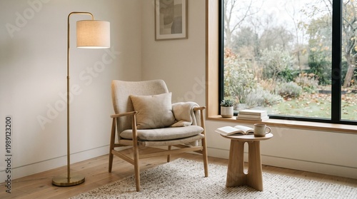 modern living room with armchair