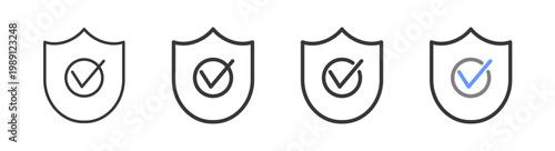 The Ultimate verification Styles with Variations Line of icon set vector illustration