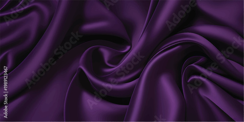 Luxury purple and pink silk satin fabric background with smooth shiny waves and elegant violet drapery texture