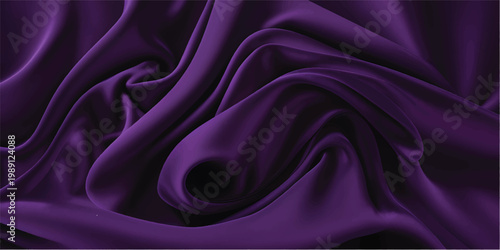 Elegant purple and pink silk fabric background with smooth satin textures and soft luxury waves of violet drapery creating a romantic shiny cloth backdrop