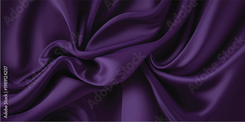 Elegant purple and pink silk satin fabric textures with smooth shiny waves create a luxury violet textile backdrop featuring soft drapery curves and a silky material pattern for decorative elegance