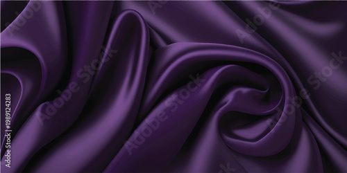Smooth pink and purple silk fabric creates a luxury satin texture backdrop with elegant violet waves and shiny draped material for a romantic textile decoration