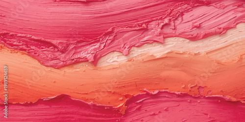 This abstract watercolor background features a textured pink paint surface with organic orange and brown patterns resembling the rough nature of weathered sandstone rock