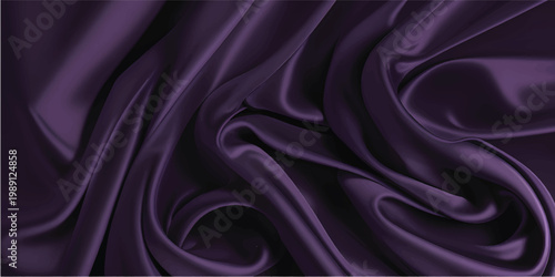 Luxurious purple and pink silk fabric background with smooth satin textures and elegant flowing waves of shiny violet textile drapery creates a soft and light luxury material backdrop design