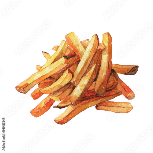 Golden French Fries Food Closeup.