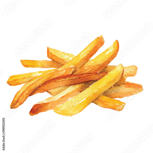 Golden French Fries Food Closeup.