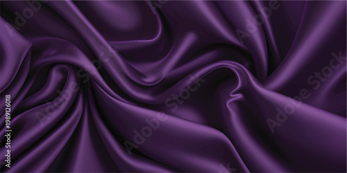 Smooth purple silk and violet satin fabric background with wavy luxury texture, shiny soft drapery material, and elegant pink velvet textile backdrop for romantic decoration