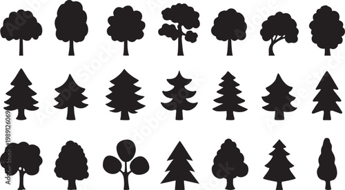 Minimal Tree Silhouettes for Landscape Design and Nature Projects
