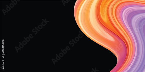 Slika na platnu A vibrant abstract wallpaper featuring a flowing orange fire flame swirl and col