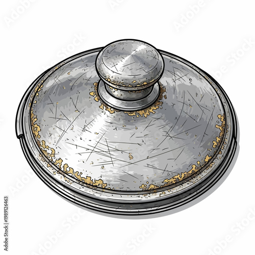 Old Rusty Pot Lid with Handle