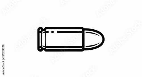 Iconographic representation of a single bullet, poised for action