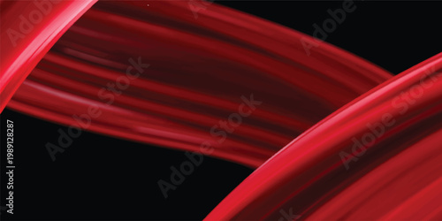 A flowing red satin silk fabric backdrop features elegant waves and soft light texture designed as a luxurious theater curtain pattern for artistic wallpaper backgrounds