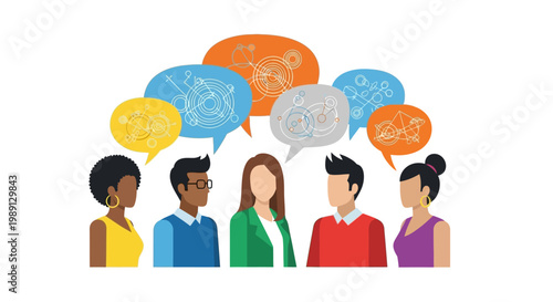 Diverse People Talking Communication.
