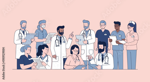 Medical workers in a hospital.