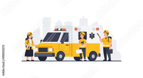 Emergency Medical Service Workers Ambulance.