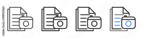 The Ultimate documentation Styles with Variations Line of icon set vector illustration