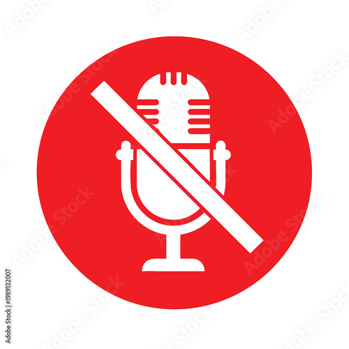 No Recording Microphone Sign Audio Recording Prohibition Symbol