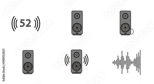 Wireless speakers with sound waves emitted.