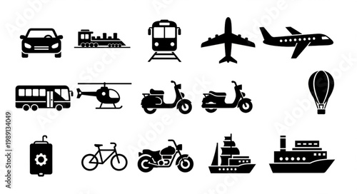 travel icons set
