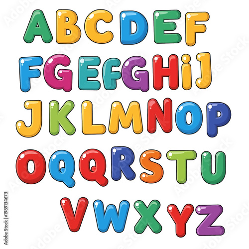 Colorful alphabet letters for kids.