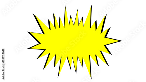 Bright yellow starburst graphic for dynamic web design, emphasizing sales, discounts, and important announcements