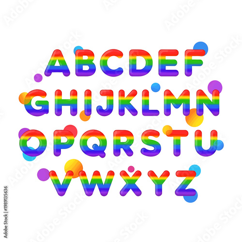 Colorful Alphabet Letters Typography Design 1.