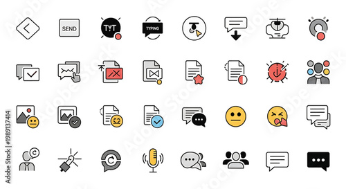 Collection of chat and communication icons.