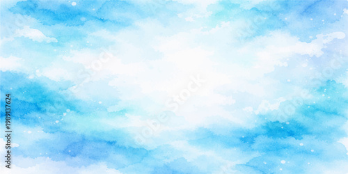 Bright blue sky with soft white clouds on a sunny clear day