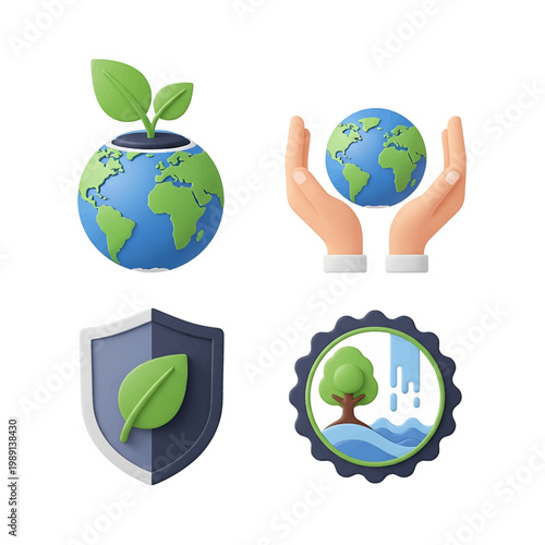 Earth with green leaves growing.