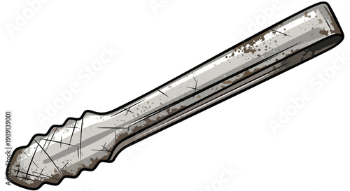 Vintage Metal Tongs, Kitchen Utensil, Retro Cooking Tool