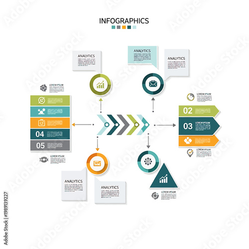 Tableau sur toile Infographic design elements and charts.