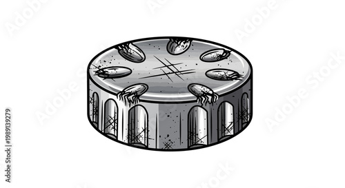 Cartoon Fleas on Bottle Cap