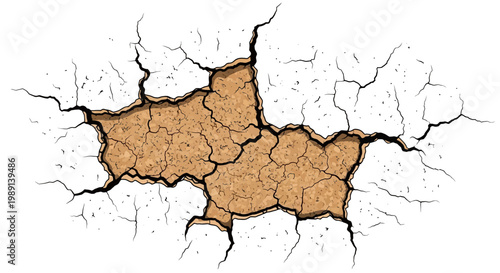 Cracked Wall Texture Isolated