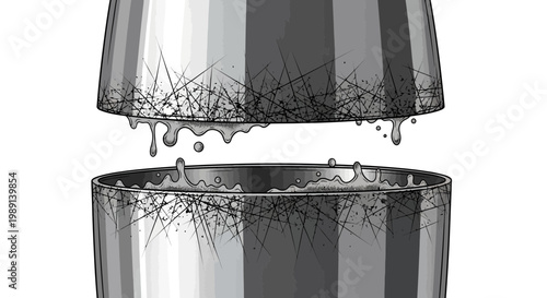 Juice dripping from lid to container