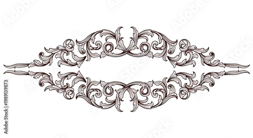 Ornate Metalwork Decorative Border Design.