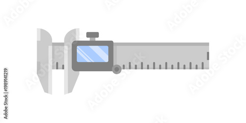 Vernier caliper digital tool icon flat vector design