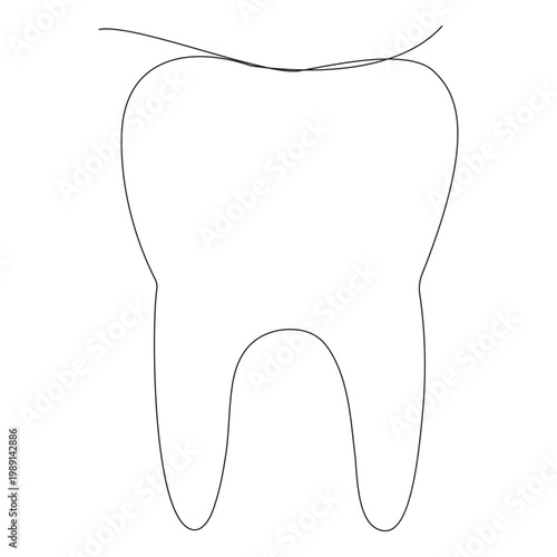 Continuous single line art of teeth dental care and love shape, perfect  vector illustrations.