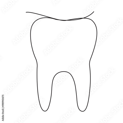 Continuous single line art of teeth dental care and love shape, perfect  vector illustrations.