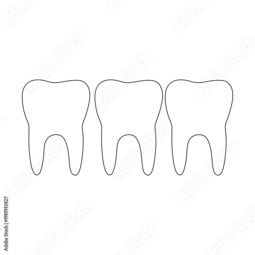 Continuous single line art of teeth dental care and love shape, perfect  vector illustrations.