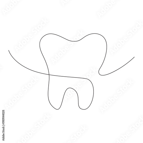 Continuous single line art of teeth dental care and love shape, perfect  vector illustrations.