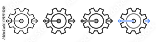 The Ultimate objective Styles with Variations Line of icon set vector illustration