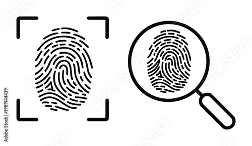 Fingerprint Scanning Vector Illustration