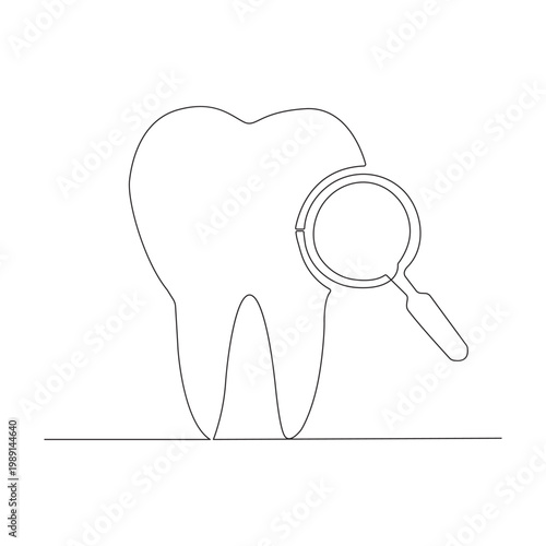 Continuous single line art of teeth dental care and love shape, perfect  vector illustrations.