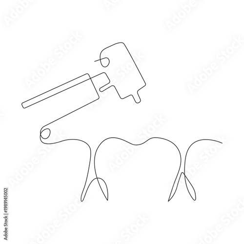 Continuous single line art of teeth dental care and love shape, perfect  vector illustrations.