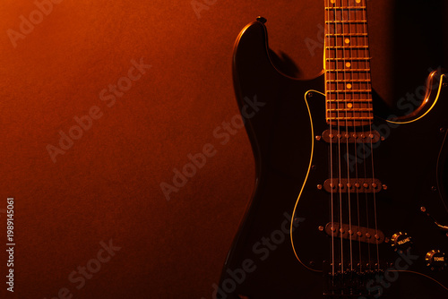 Modern electric guitar on o...
