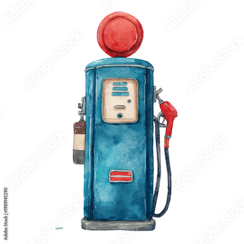 Vintage Gas Pump Fuel Station.