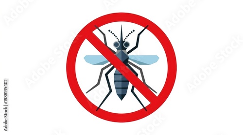 Mosquito Prohibition Sign Eradication Symbol for Pest Control