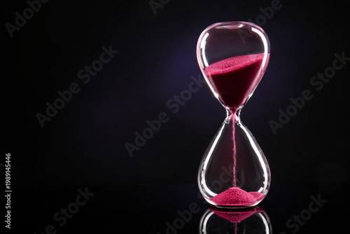 Crystal hourglass with pink...
