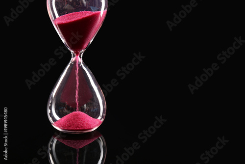Crystal hourglass with pink...